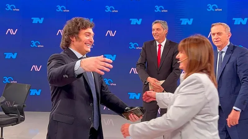  Milei y Bullrich en TN tras anunciar su pacto para el balotaje