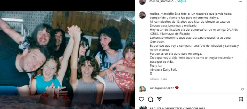  El posteo que reveló la coincidencia entre Ricardo Iorio y Daiana, su hija mayor (Instagram)