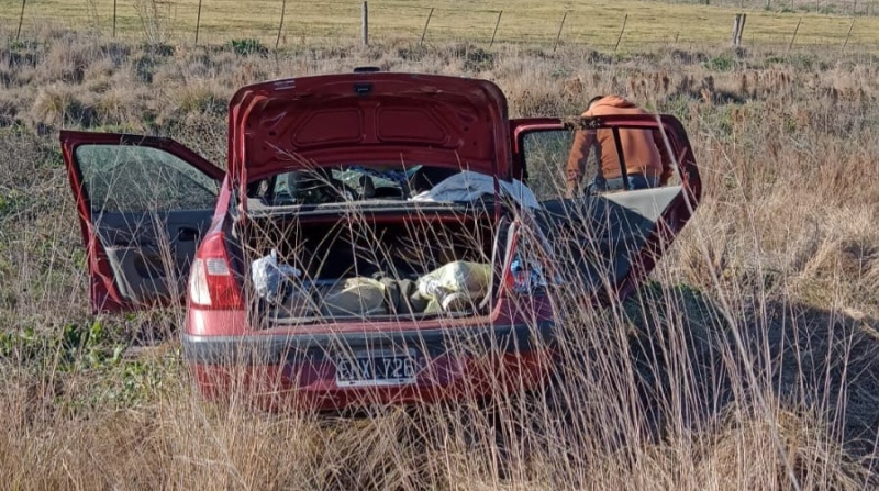 Hospitalizaron a una pareja de suarenses que despistó y volcó su auto en la ruta 65