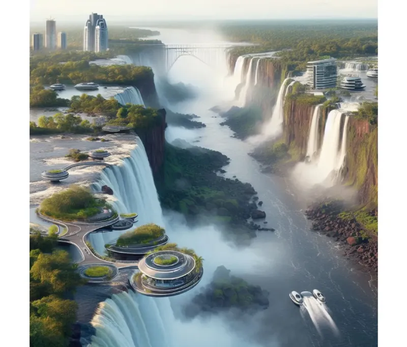 Así se verían las Cataratas del Iguazú dentro de 100 años, según la inteligencia artificial