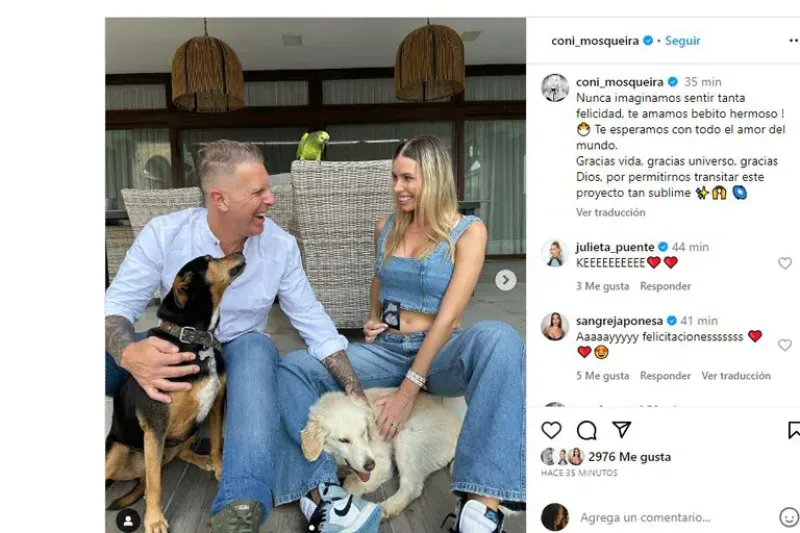  Coni Mosqueira y Alejandro Fantino anunciaron que están esperando su primer hijo juntos (Instagram)