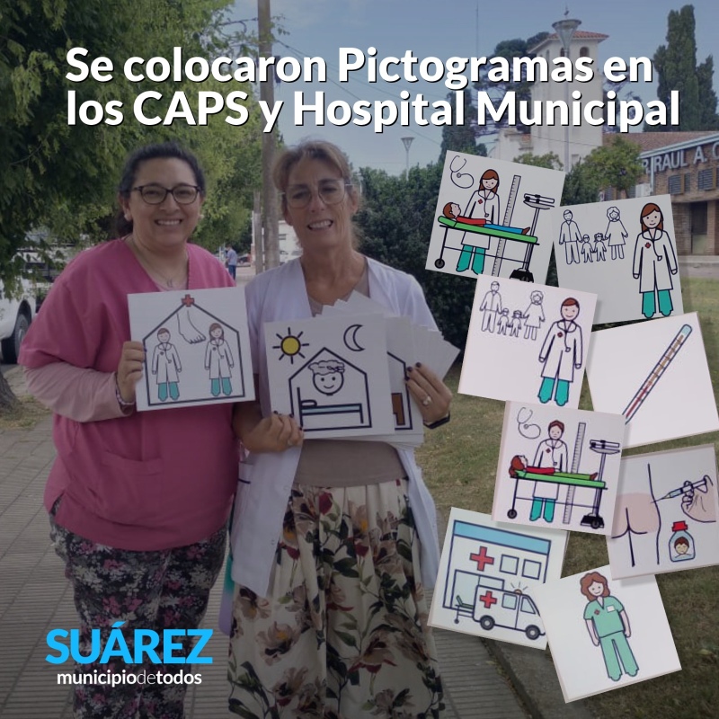 Se colocaron pictogramas en los CAPS y en el Hospital Municipal