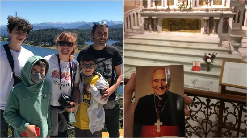 Juan Manuel Franco, junto a sus papás, Laura y Mariano, y sus hermanitos. (Foto: gentileza Mariano Franco).