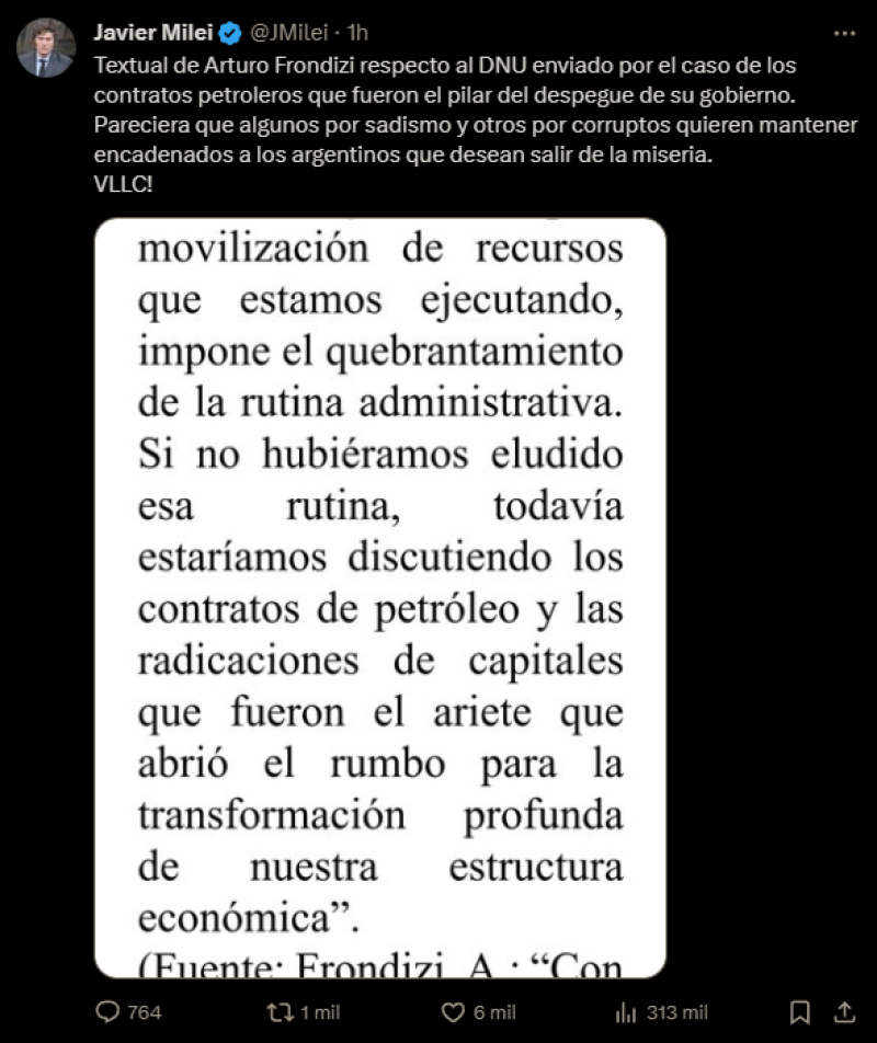 Javier Milei defiende el mega decreto y acusa al Congreso: «Quieren mantener encadenados a los argentinos»