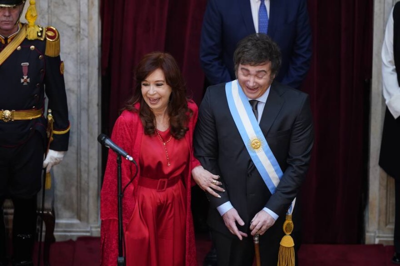 Javier Milei junto a Cristina Fernández de Kirchner, en el acto de asunción: qué fue lo que no se vioAnibal Greco - LA NACION