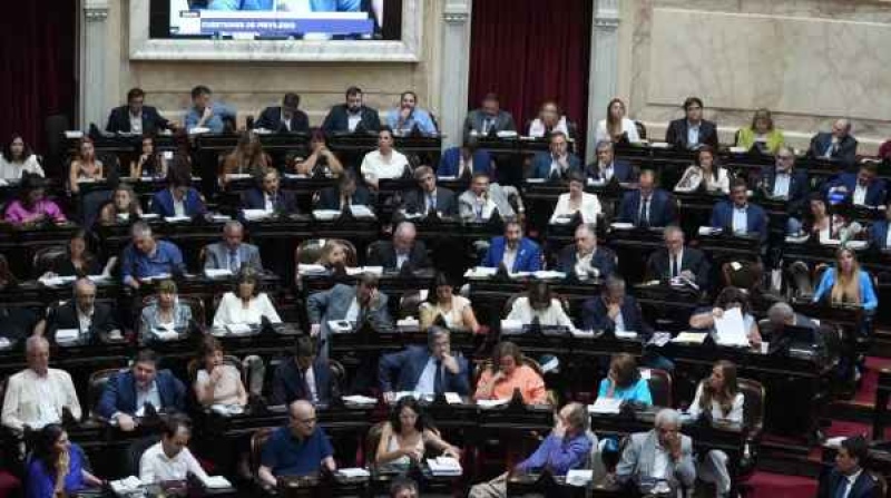 Debate en el recinto de Diputados de la Ley Ómnibus impulsada por el presidente, Javier Milei (Foto: NA - Marcelo Capece).