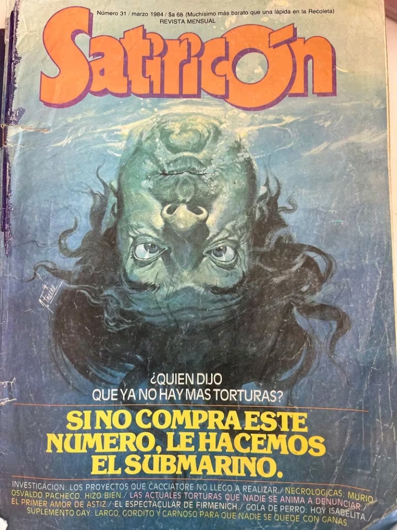  La tapa del número de marzo de 1984 de la revista Satiricón, ya en su tercera etapa y tratando de pelear el mercado a la imbatible revista Humor.