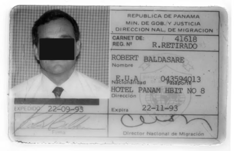 La cédula panameña que utilizó Robert Mazur bajo su identidad falsa. (Foto: iNews)