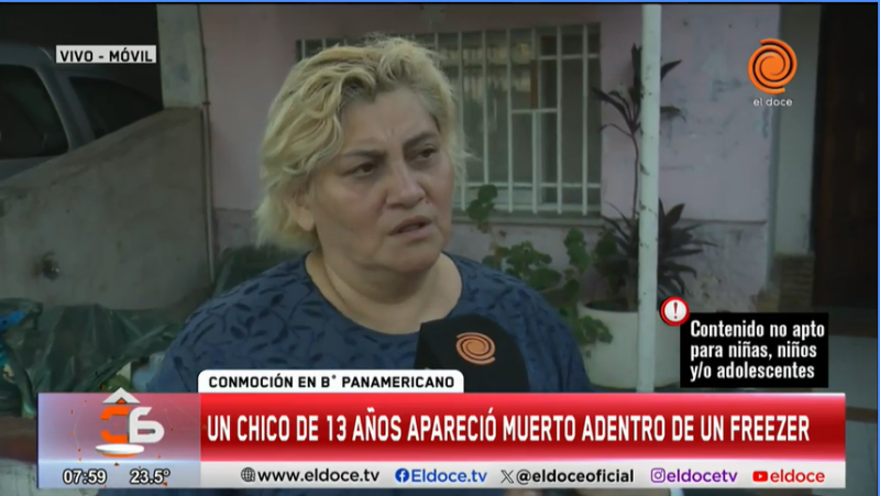 Testimonio de la abuela del niño de 13 años que apareció muerto en el freezer de su casa