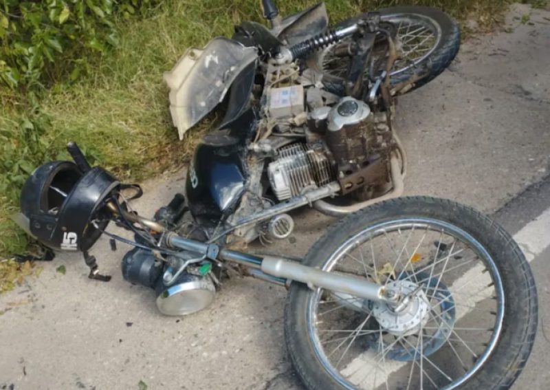 Así quedó la moto de la víctima