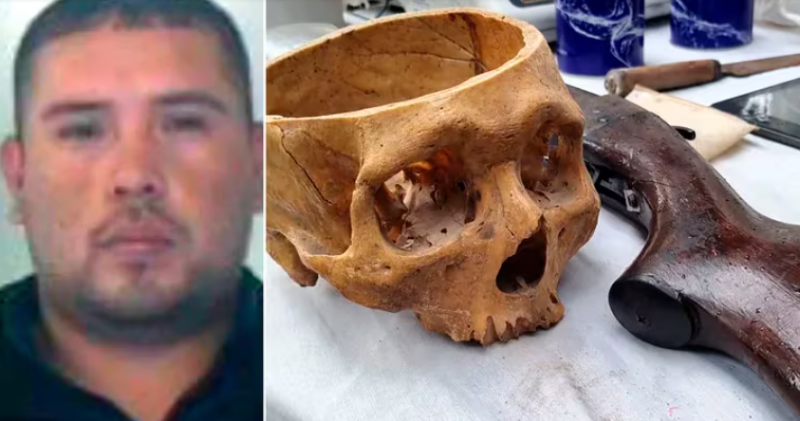 La calavera hallada en el domicilio del ”Gordo Mario” deberá ser peritada para determinar si se trata de un objeto ficticio o si es real.