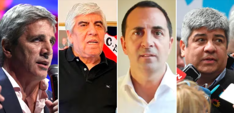 Luis Caputo, Hugo Moyano, Julio Cordero y Pablo Moyano, cuatro de los protagonistas de la pelea entre el Gobierno y Camioneros