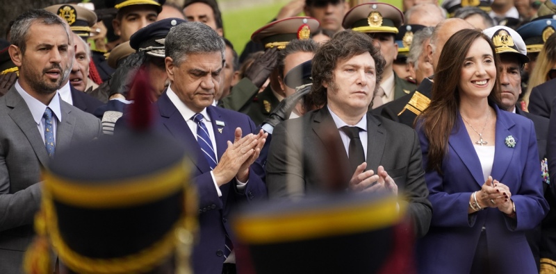 La vicepresidenta Victoria Villarruel durante acto en homenaje a los caídos