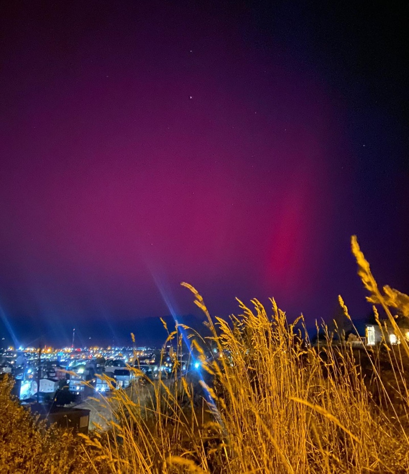 Se generaron auroras australes en Ushuaia producto de la intensa tormenta solar