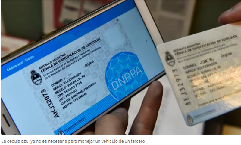 El gobierno confirmó a partir de cuándo no será necesaria la cédula azul para conducir un vehículo