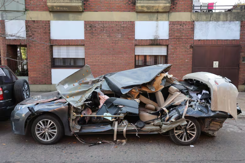 Así quedó uno de los autos involucrados en la tragedia de la PanamericanaFabián Marelli