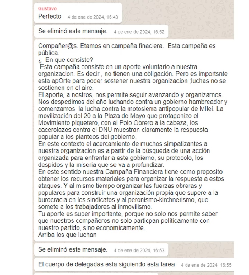 Un referente social pide plata para lanzar un plan contra Milei. Foto: TN.